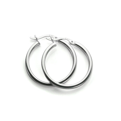 Sterling Silver 2mm Square Tube Hoop Earrings