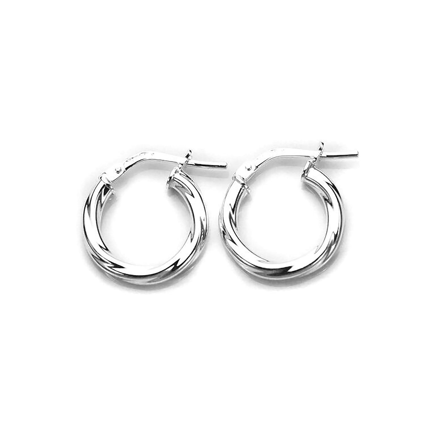 Sterling Silver Twisted 2.5mm Tube Creole Earrings