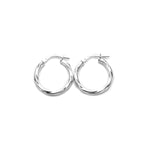 Sterling Silver Twisted 2.5mm Tube Creole Earrings