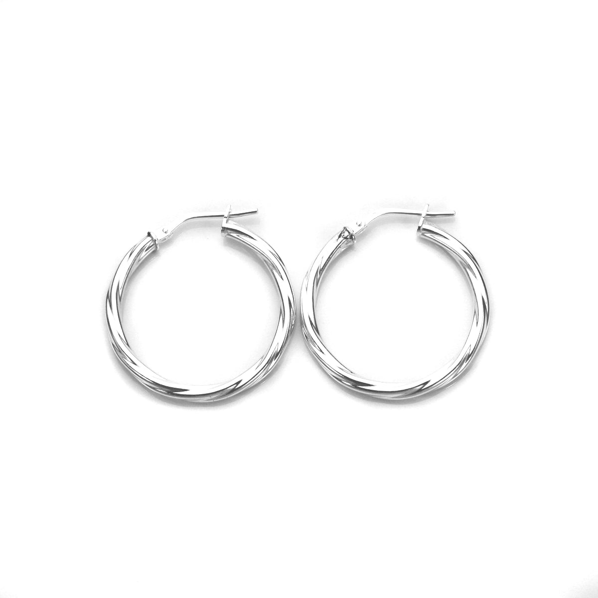 Sterling Silver Twisted 2.5mm Tube Creole Earrings