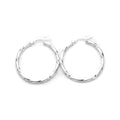 Sterling Silver Twisted 2.5mm Tube Creole Earrings