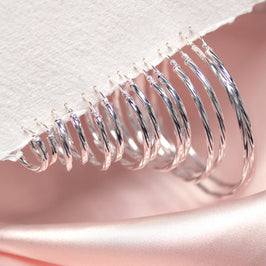 Sterling Silver Twisted 2.5mm Tube Creole Earrings