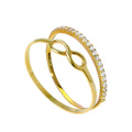 9ct Gold Infinity & Eternity Stacking Rings Set