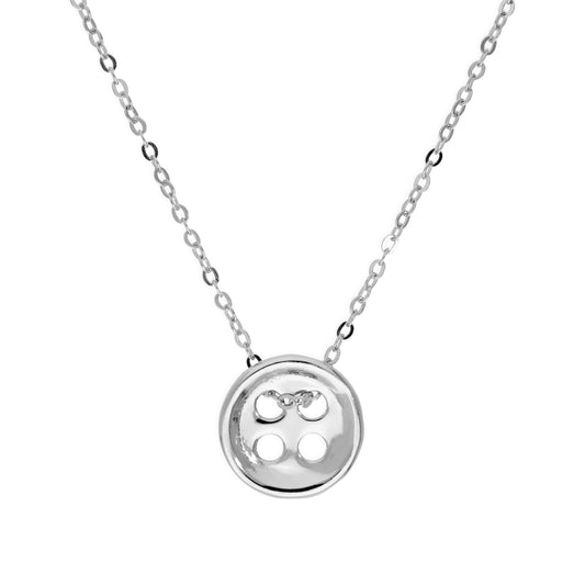 Sterling Silver Button Necklace