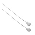 Sterling Silver & Clear CZ Crystal Christmas Bauble Pull Through Earrings