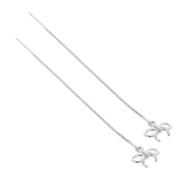 Sterling Silver Bow Pull Through Earrings