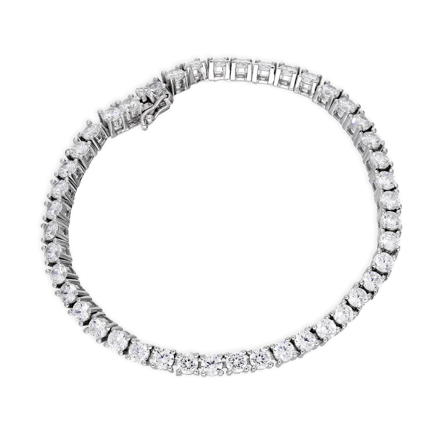 Sterling Silver & Clear CZ Crystal Tennis Bracelet