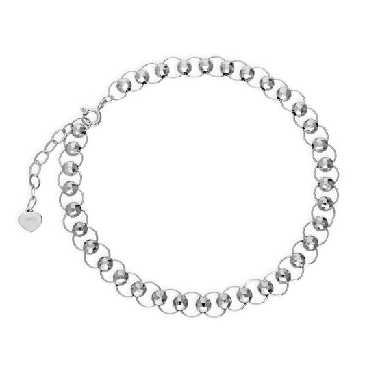 Sterling Silver Beads & Circles Bracelet