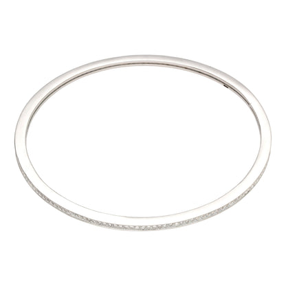 Sterling Silver & Clear CZ Crystal 61mm Round Bangle