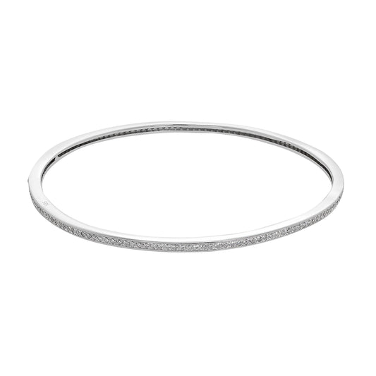 Sterling Silver & CZ Crystal Bangle