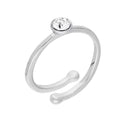 Sterling Silver & CZ Crystal Adjustable Birthstone Rings