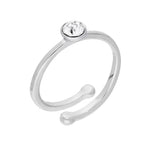 Sterling Silver & CZ Crystal Adjustable Birthstone Rings