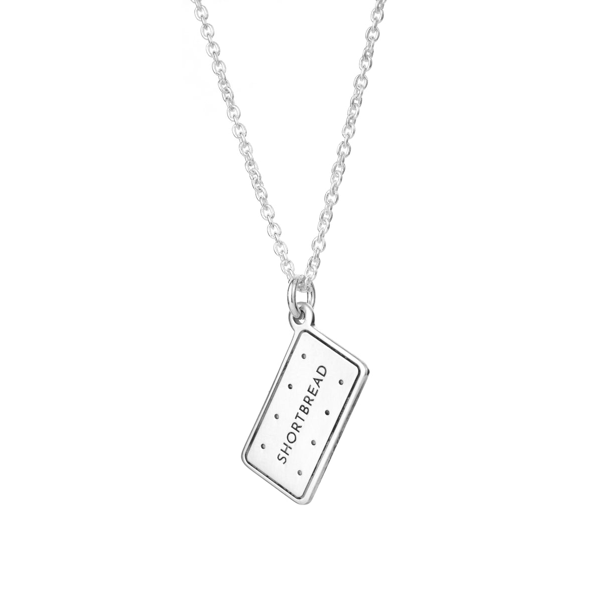 Personalised Sterling Silver Biscuit Necklace