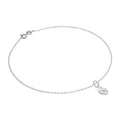 Fine Sterling Silver Belcher Anklet with Tiny Moon & Star Charm - 10 Inches