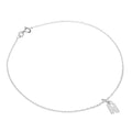 Fine Sterling Silver Belcher Anklet with Alphabet Letter Charm - 10 Inches - A-Z