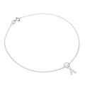 Fine Sterling Silver Belcher Anklet with Alphabet Letter Charm - 10 Inches - A-Z