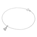 Fine Sterling Silver Belcher Anklet with Zodiac Sign Symbols - 10 Inches