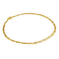 Gold Plated Sterling Silver 2mm Rounded Figaro Double Chain Anklet - 10 Inches