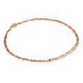 Rose Gold Plated Sterling Silver 2mm Curb Rounded Figaro Double Chain Anklet - 10 Inches