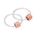 Rose Gold Plated Sterling Silver 4mm Square Bead 14 - 22mm Sleeper Hoop Earrings