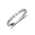 Sterling Silver Half Eternity with Dots Ring - Size I - W