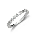 Sterling Silver Half Eternity with Dots Ring - Size I - W