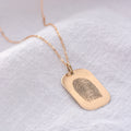 Personalised 9ct Gold Fingerprint Dog Tag Necklace