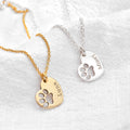 Personalised Sterling Silver Paw Name Heart Necklace