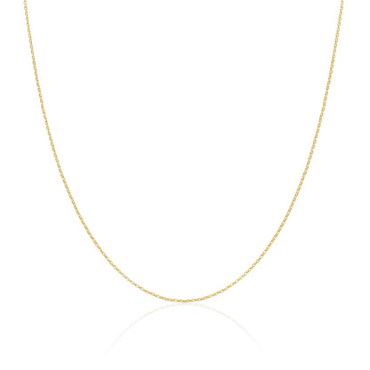 9ct Gold Lightweight Diamond Cut Belcher Chain 16 - 20 Inches