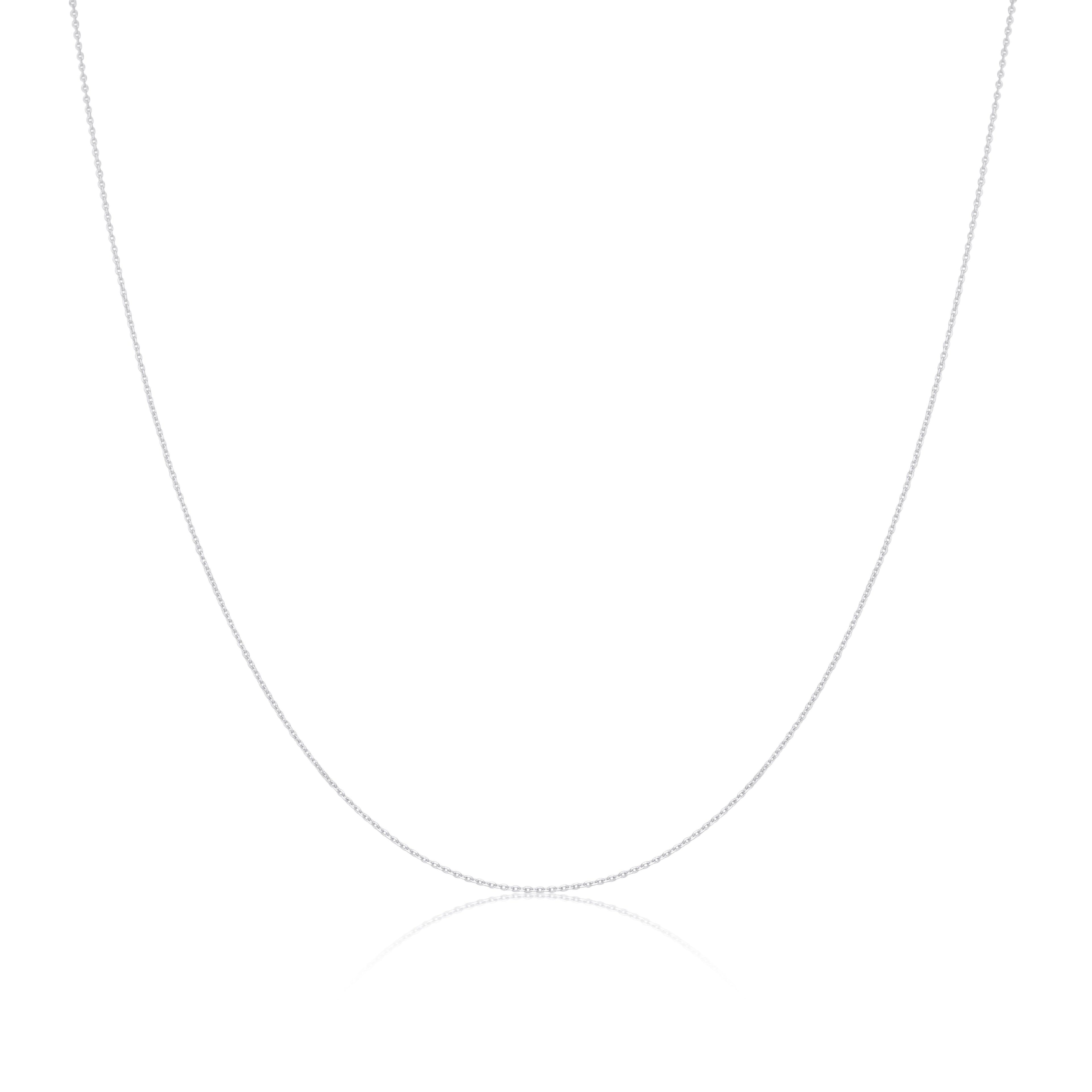 9ct White Gold Fine Belcher Chain 16 - 20 Inches
