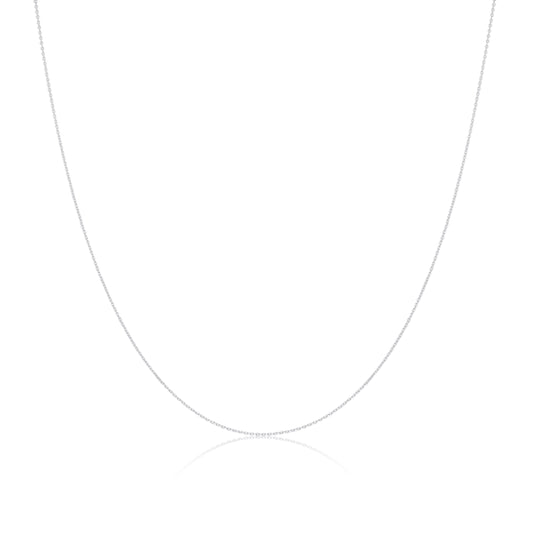 9ct White Gold Fine Belcher Chain 16 - 20 Inches
