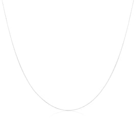 9ct White Gold Diamond Cut Curb Chain 16 - 18 Inches