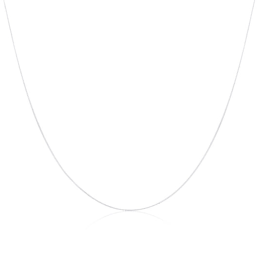 9ct White Gold Diamond Cut Curb Chain 16 - 18 Inches