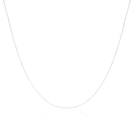 9ct White Gold Diamond Cut Curb Chain 16 - 18 Inches