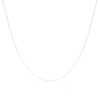 9ct White Gold Diamond Cut Curb Chain 16 - 18 Inches