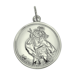 9ct White Gold St Christopher Pendant