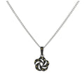Sterling Silver & Marcasite Black Open Flower Pendant Necklace 16 - 24 Inches