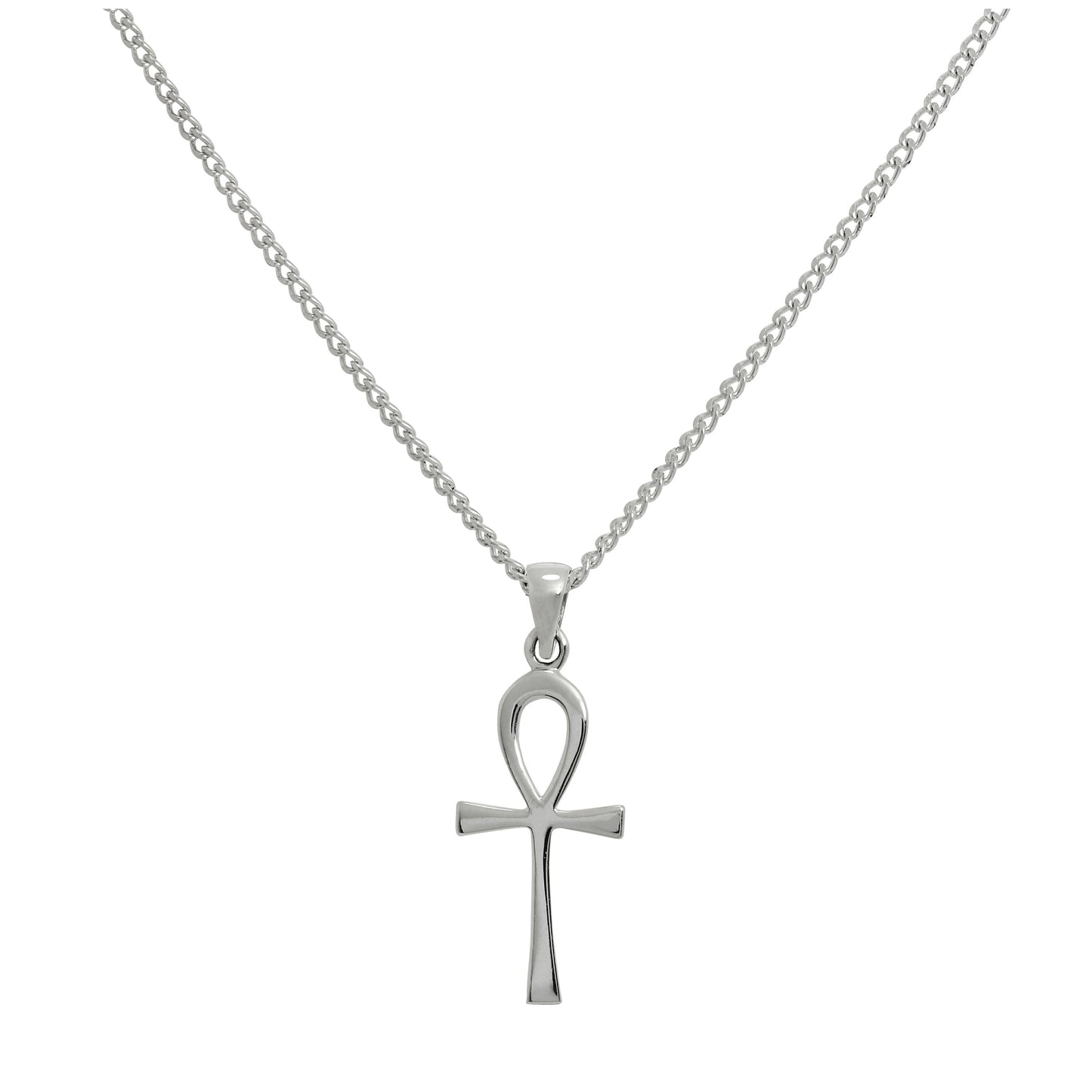 Large Sterling Silver Ankh Pendant Necklace 16 - 24 Inches
