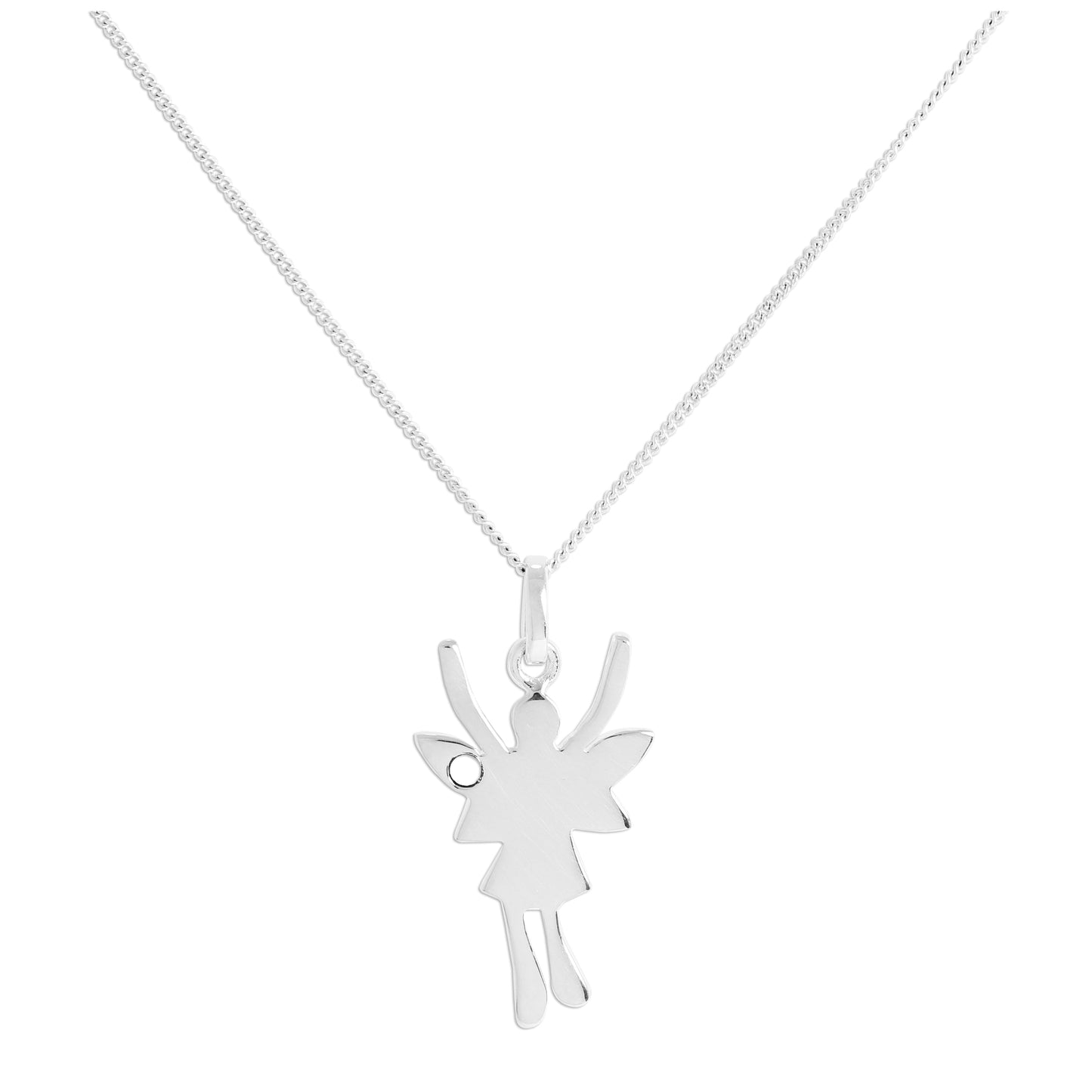 Sterling Silver & Moonstone CZ Crystal June Birthstone Funky Fairy Pendant Necklace 14 - 32 Inches