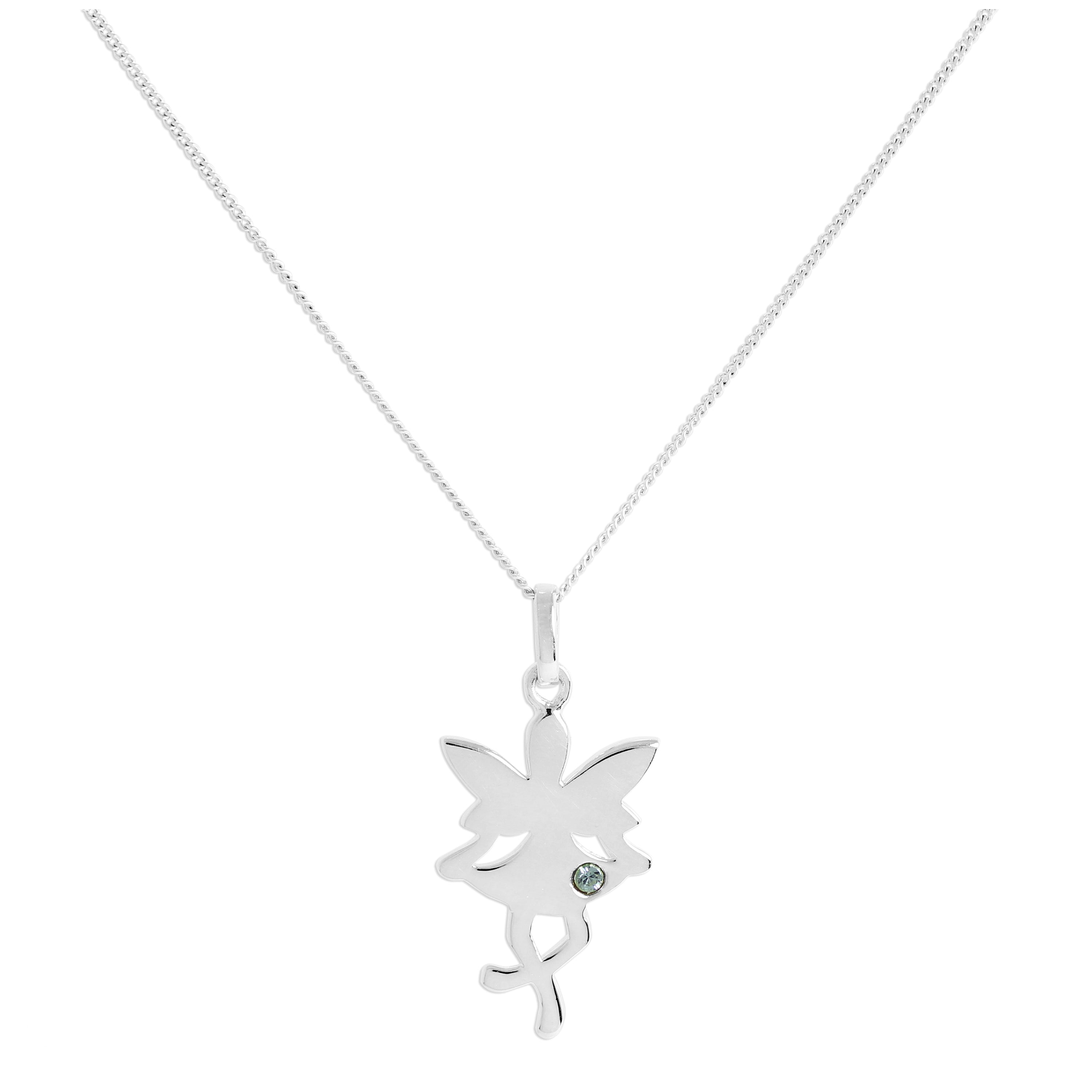 Sterling Silver & Topaz CZ Crystal November Birthstone Funky Fairy Pendant Necklace 14 - 32 Inches