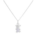 Sterling Silver June Alexandrite CZ Birthstone Bear Necklace 14 - 32 Inches