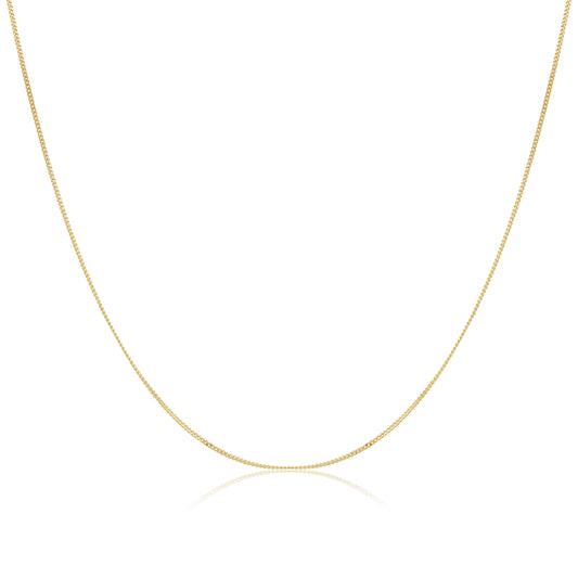 9ct Yellow Gold Diamond Cut Chain Necklace