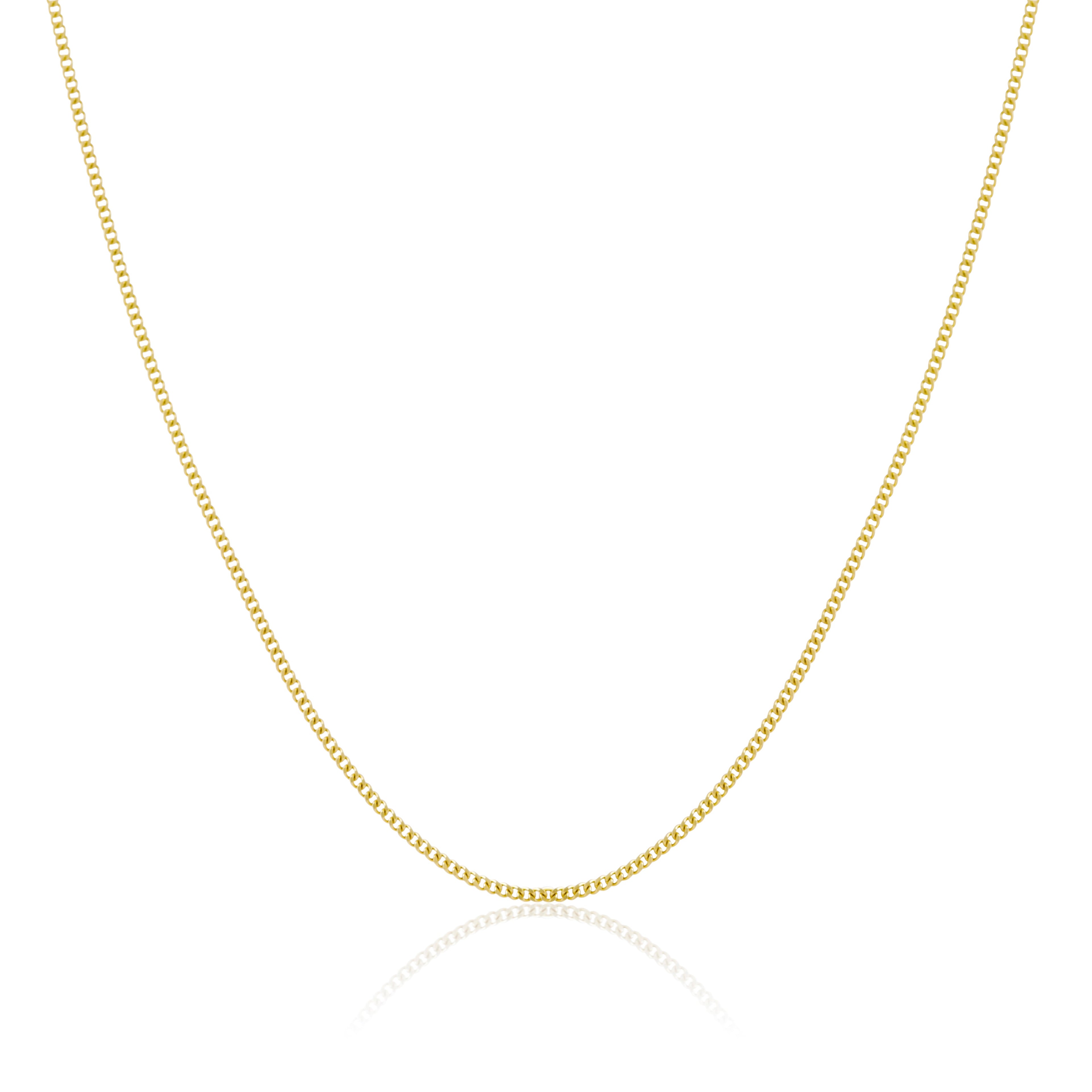 9ct Yellow Gold Diamond Cut Curb Chain 20 Inches