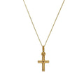 9ct Gold Small 3D Cross Pendant Necklace 16 - 20 Inches