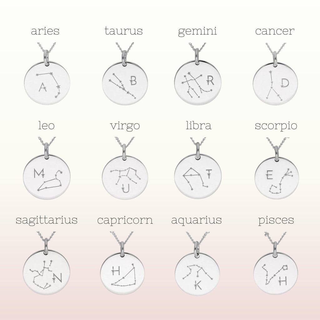 Personalised Sterling Silver Constellation Initial Necklace