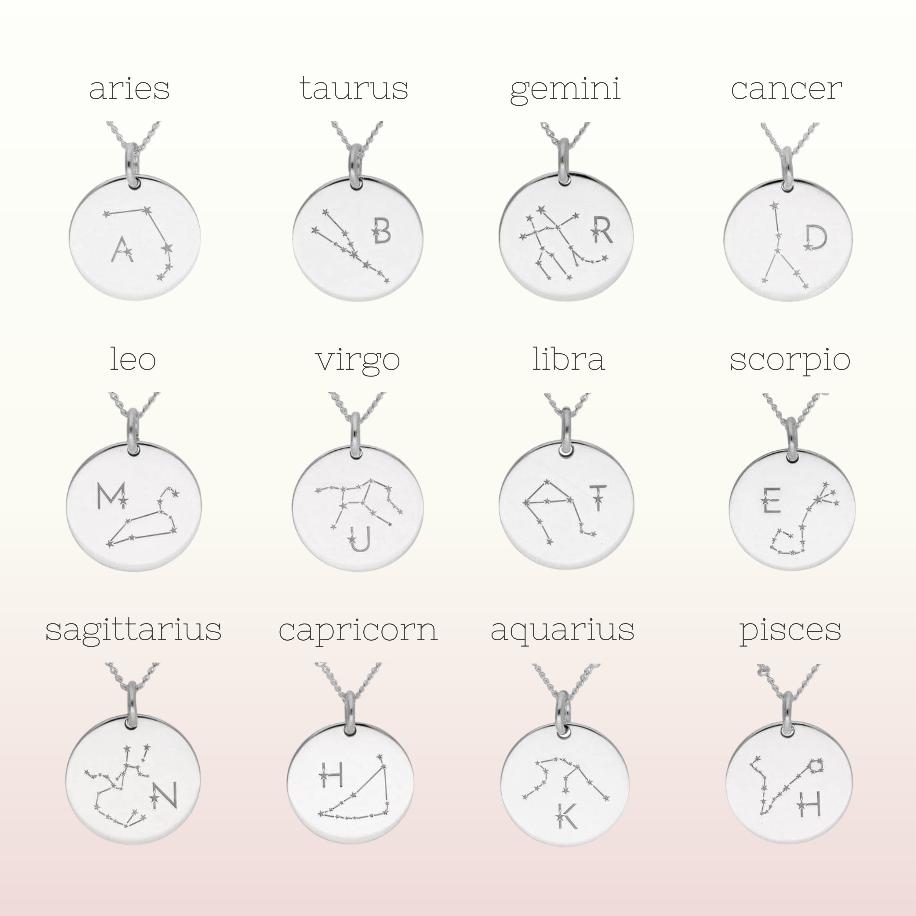Personalised Sterling Silver Constellation Initial Necklace