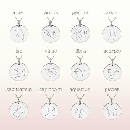 Personalised Sterling Silver Constellation Initial Necklace