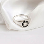 Personalised Sterling Silver Coordinate Circle Signet Ring
