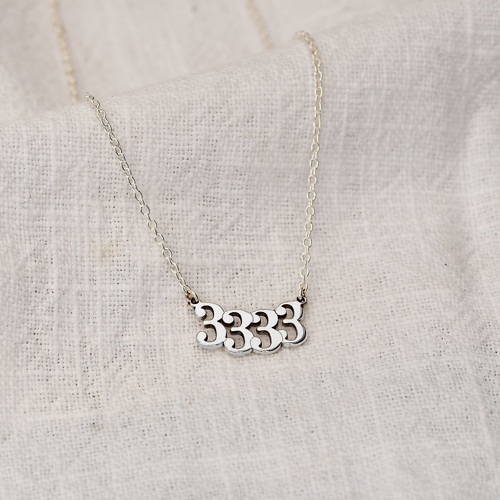 Personalised Sterling Silver Angel Number Necklace