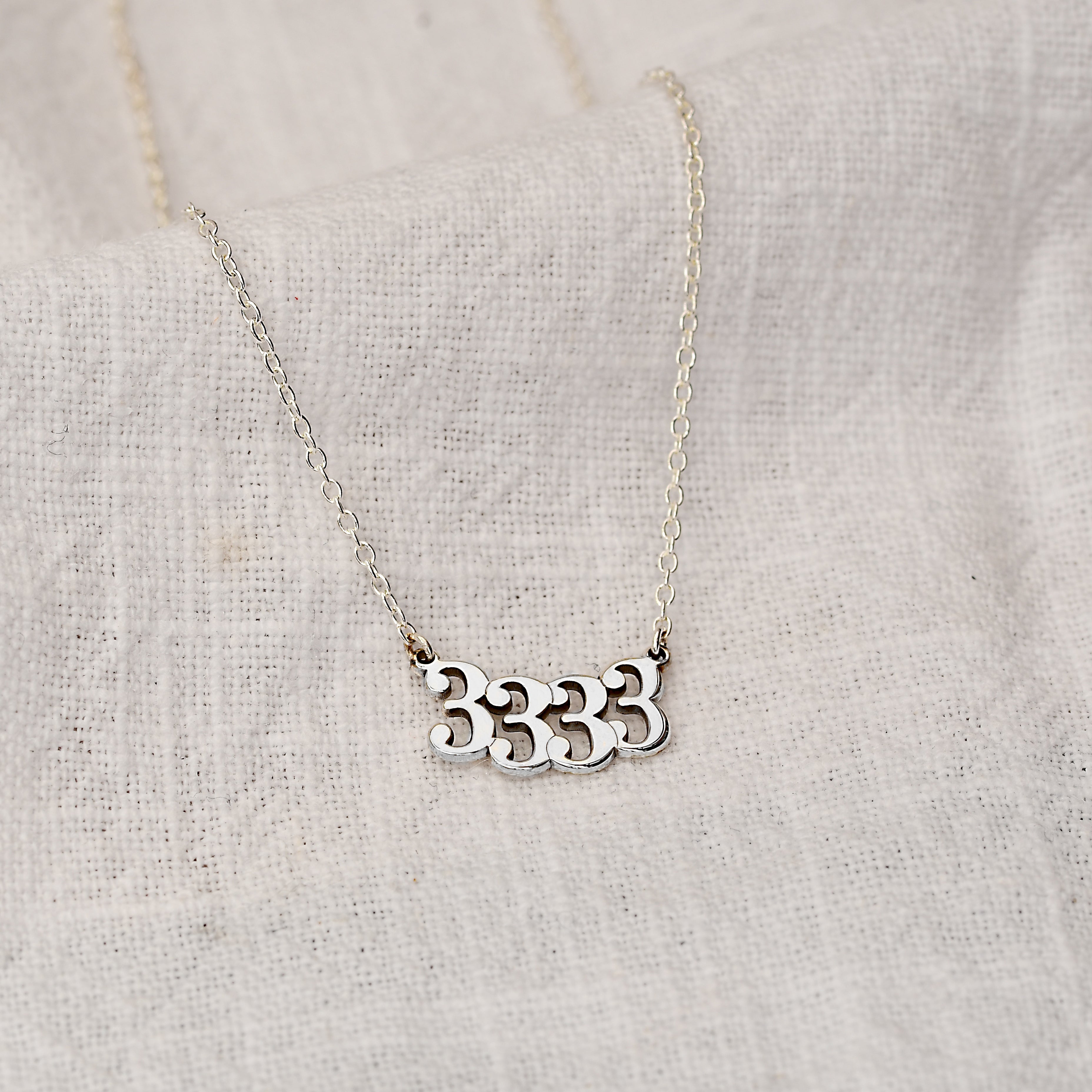 Personalised Sterling Silver Angel Number Necklace